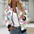 thumbnail image 1 of Puntoco Abrigo Casual De Manga Larga Con Estampado Floral Y Cremallera Con Bolsillo Y Cuello Alto Para Mujer Puntoco Puntoco-1, 1 of 4