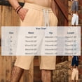 thumbnail image 3 of Mens Casual Soft Cotton Linen Long Shorts Knee Below Sport Running Lounge Work Shorts Capri Pant Size 2XL Khaki, 3 of 7