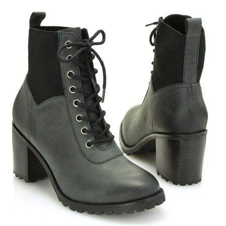 

Matisse Moss Smooth Leather Lace-up Combat-Style Ankle Boots