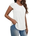 thumbnail image 3 of VOIANLIMO Plus Size Casual Summer White Tops for Women Petal Sleeve Dressy Shirts Ladies Blouses Tunics, 2XL, 3 of 4