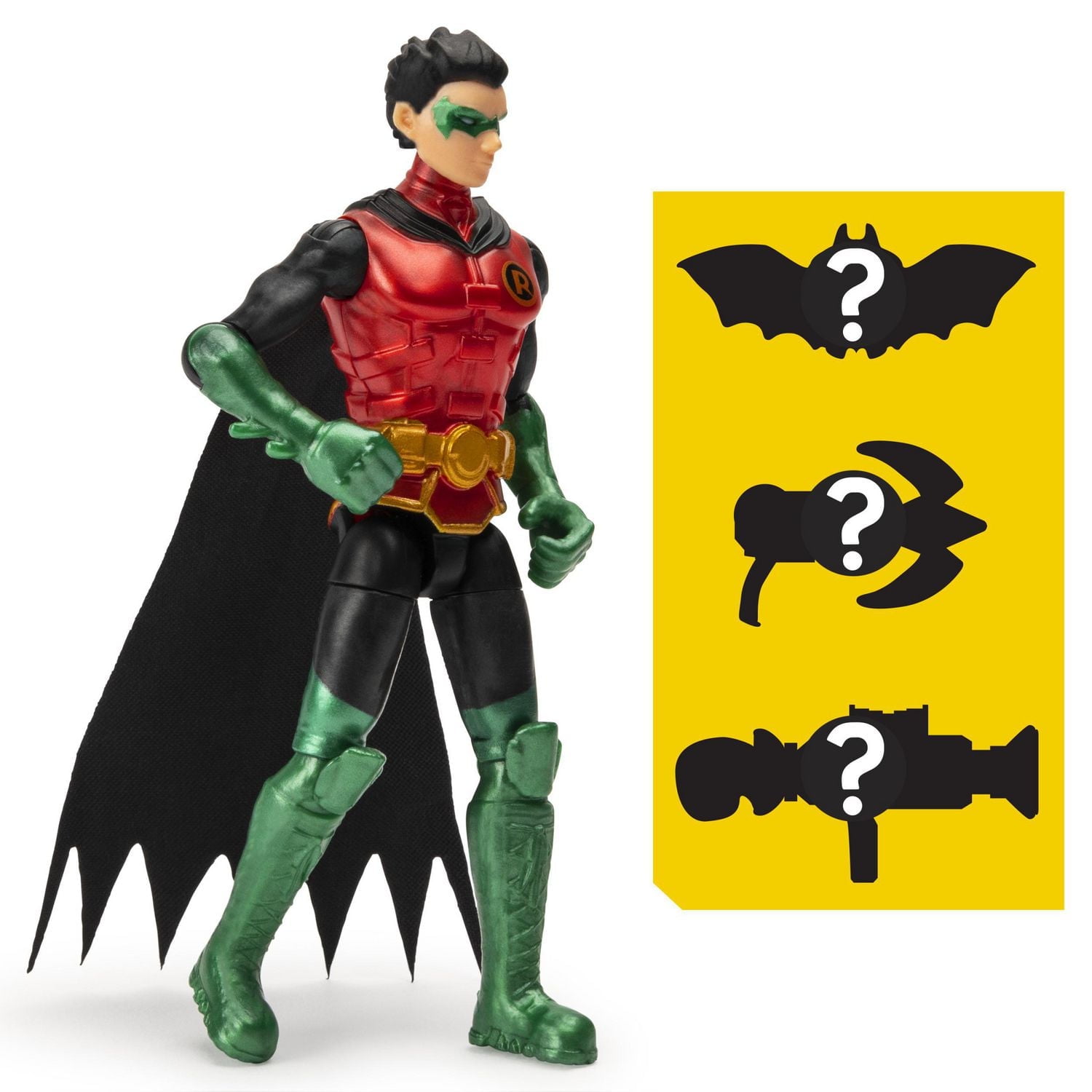 BATMAN, 4-Inch Guardian ROBIN Action Figure with 3 Mystery Accessories, Mission 2