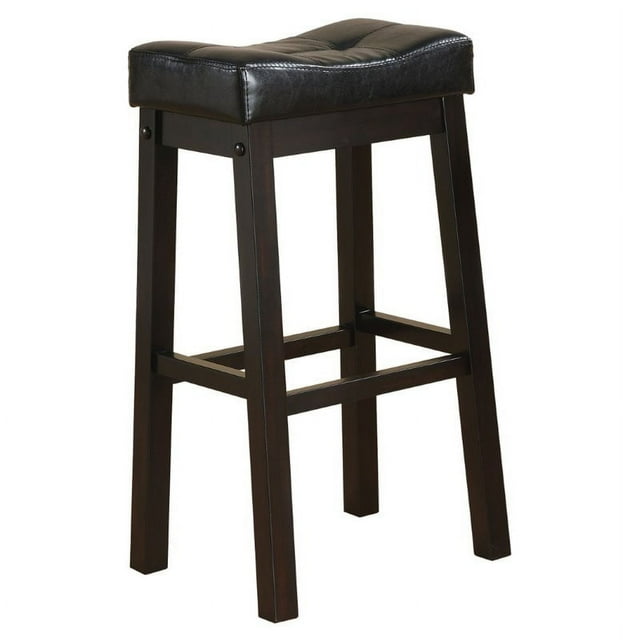 Coaster Upholstered Faux Leather Bar Stools in Black