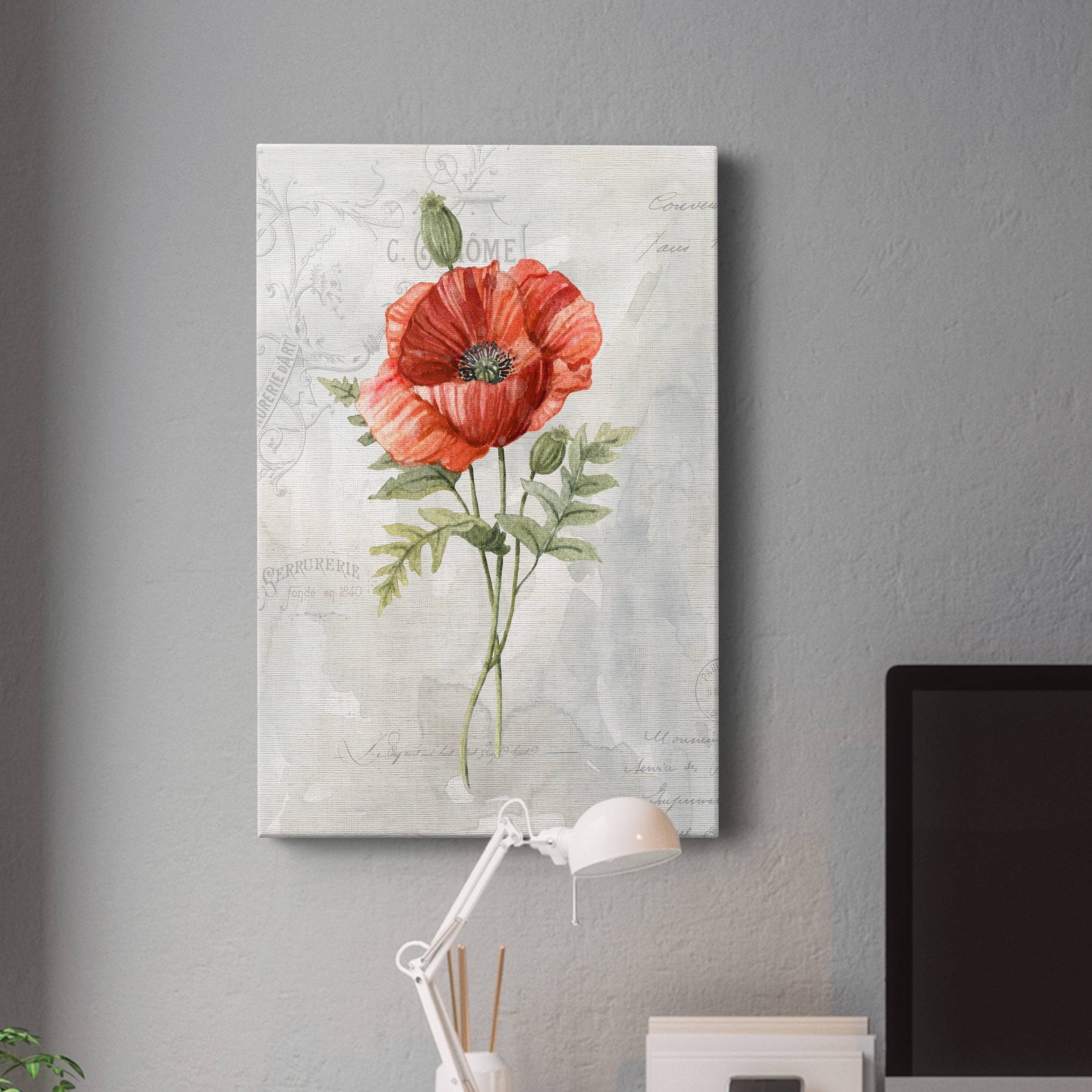 Linen Poppy Premium Gallery Wrapped Canvas - Ready to Hang - 32 x 48