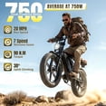 thumbnail image 4 of TST Electric Bike for Adults, 750W Motor, 48V 15Ah Battery, Up to 65 Miles Range, 20"x4" Fat Tire Ebike, Mountain E-Bike, SGS Certified, 4 of 9