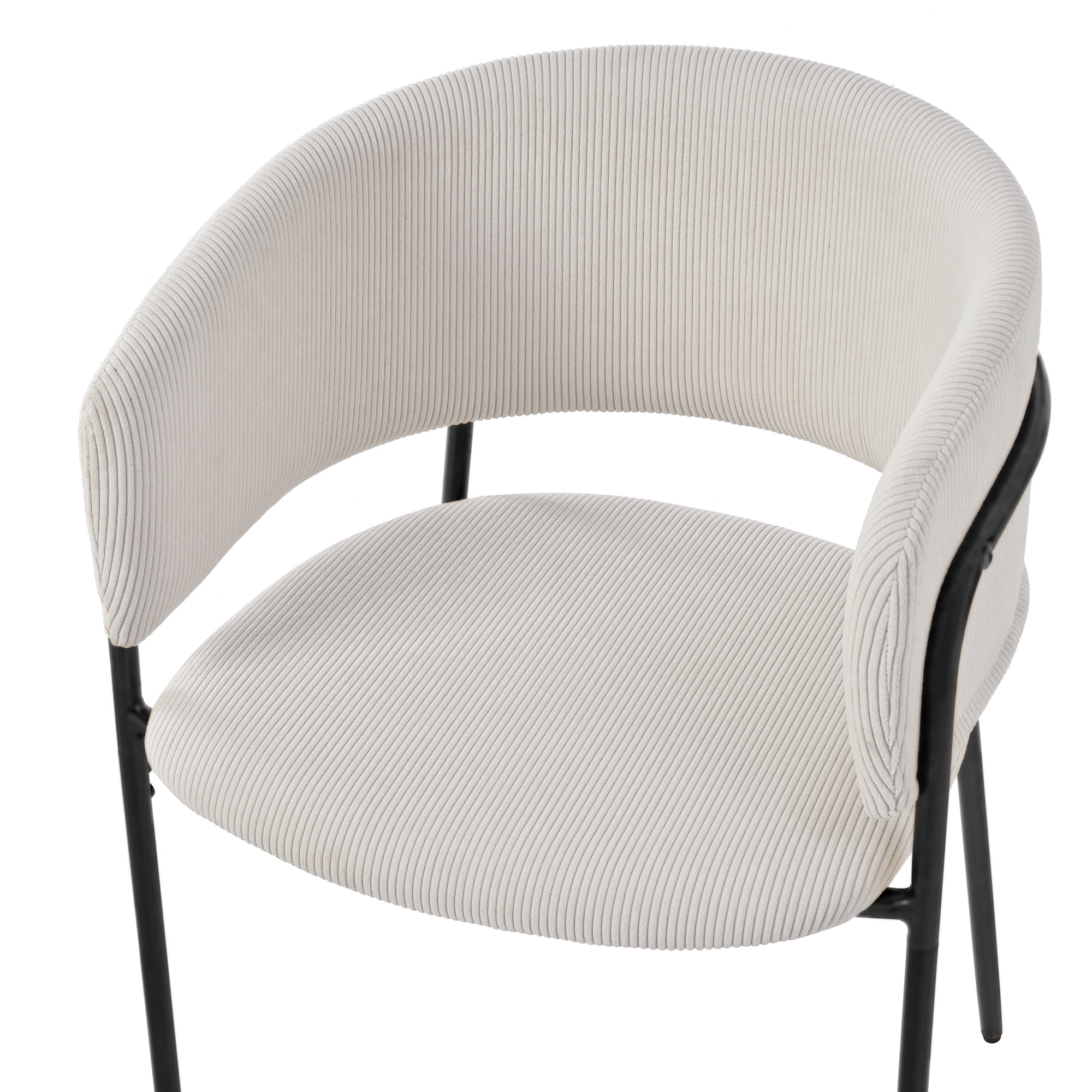 Noble House HORIZON Modern Side Chair with Angled Legs Adjustable Feet(Beige)
