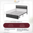 thumbnail image 3 of Walsunny Full Bed Frame with Led Light and 2 Drawers Metal Platform Bed with Button Tufted Headboard Strong Metal Slats, 3 of 9