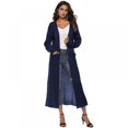 thumbnail image 2 of Women‘s Lightweight Long Sleeve Cardigan Sweaters Irregular Split Open Front Thin Knit Sweater with Pockets, 2 of 7