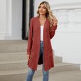 thumbnail image 4 of Women's Knitted Cardigan Long Sleeve Loose Sweater Casual Cardigan with Pockets Autumn, 4 of 5