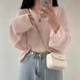 thumbnail image 3 of ZHUANQING Spring Women Long Sleeve Solid Casual Pullovers V-Neck Loose Knitted Sweaters For Women Streetwear Sweater 2024, 3 of 5