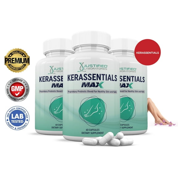 (3 Pack) Kerassentials Max 40 Billion CFU Probiotic Nail Support 180 Capsules