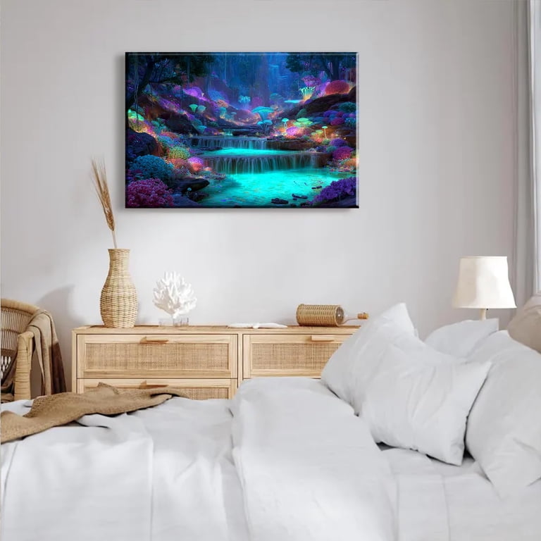 Waterfall and Stream Canvas Wall Art for Living Room, Bedroom ...