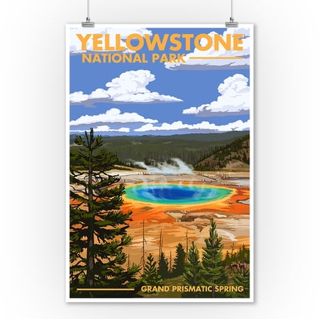 UPC 645586000046 product image for Yellowstone National Park, Wyoming - Grand Prismatic Spring - Lantern Press Artw | upcitemdb.com