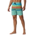 thumbnail image 4 of INSPIRAR CHIC Pantalones de baño a rayas con cordón para hombres, bloque de color, 36 Verde, 4 of 6