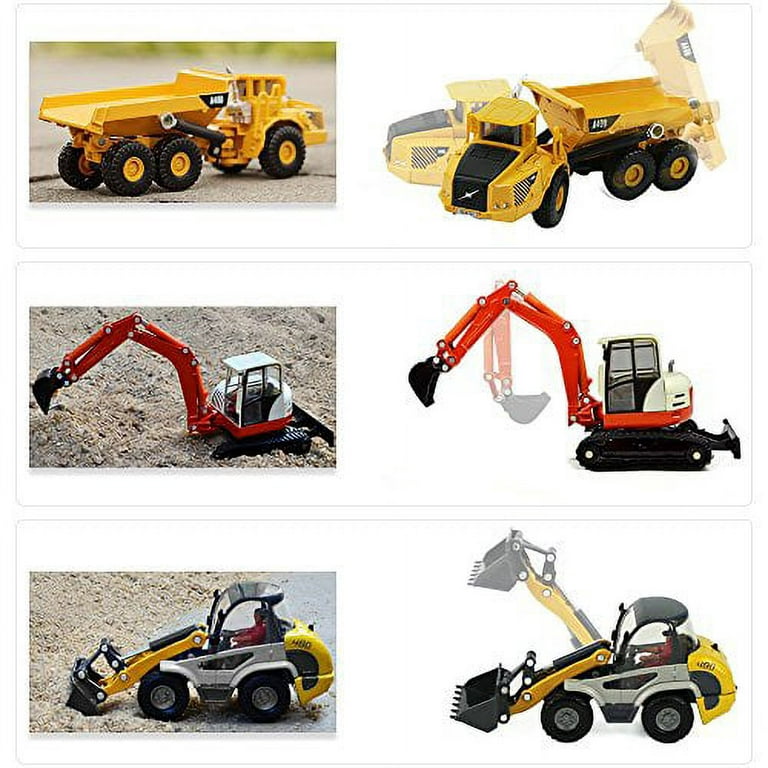 iPlay, iLearn Construction Site Vehicles Toy Set, Kids Engineering Playset,  Tractor, Digger, Crane, Dump Trucks, Excavator, Cement, Steamroller