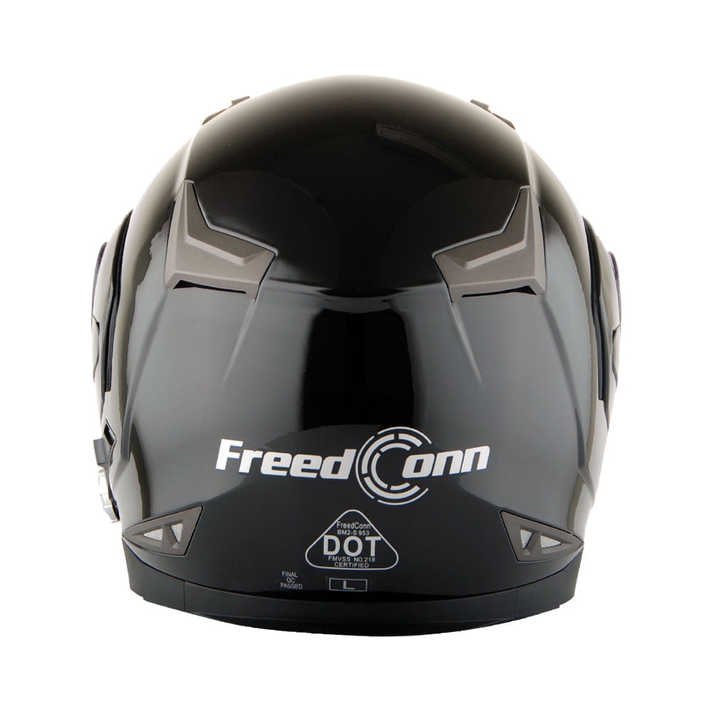 Martian Motorcycle Bluetooth Helmet Modular Full Face Flip up Dual Visor Bluetooth Headset: HM-BH1 Glossy Black
