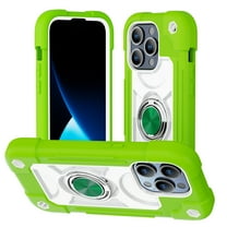 Compatible with iPhone 16e Case, with 360° Rotate Ring Stand, Military Grade Drop Protection Full Body Rugged Heavy Duty Case 3 in 1 Protective Cover for iPhone 16e, Green