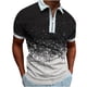 thumbnail image 1 of Playera de Manga Corta Athleisure con Media Cremallera y Solapa Impresa en 3D para Hombre Pompotops  oipoqjl24936, 1 of 3
