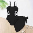 thumbnail image 5 of Gubotare Cute Swimsuits for Teens Bathing Suits for Girls Quick Dry Cut Out One Piece Swimsuits with Tropical Print Cover Up Skirt Swimwear Size 9-10 (Black,9-10 Years), 5 of 7