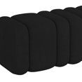 thumbnail image 3 of Contemporary Boucle Fabric Large Ottoman Bench - Black, 3 of 7