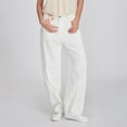 thumbnail image 4 of Okbabeha Women Fashion Loose Jeans Solid Color Mid-Rise Barrel Denim Pants Spring Summer Casual Trousers Streetwear, 4 of 10