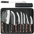 thumbnail image 1 of ABLINK Butcher Knife Set, 8 Pcs Japanese Hand Forged Damascus Steel for Meat Cutting, 1 of 12