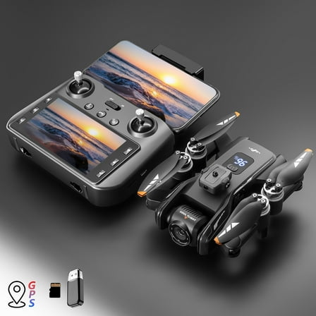 Drone Kids 8-12 - 1080P HD GPS Drone With 6Inch Screen 5G Drones RC Quadcopter Cool Lights Drones Altitude Hold Obstacle Avoidance For Kids Adults