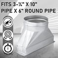 thumbnail image 4 of Tandefio 3-1/4" x 10" x 6'', 6" Diameter Rectangular to Round Duct Galvanized Transition Galvanized Round Transition Microwave Vent Kit for Connectin, 4 of 7