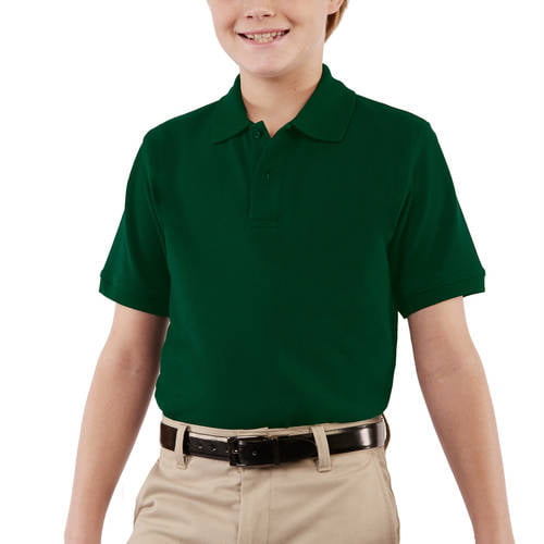 George School Uniform Boys Short Sleeve Poly Stretch Polo Shirt 14-16 XL 18 
