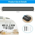 thumbnail image 5 of Ninonly 15 Inch Magnetic Knife Holder Set of 2, Black Powerful Magnetic Knife Strip for Wall Mount, Space-Saving Knife Rack with Screws for Kitchen Tools Utensils, 5 of 7