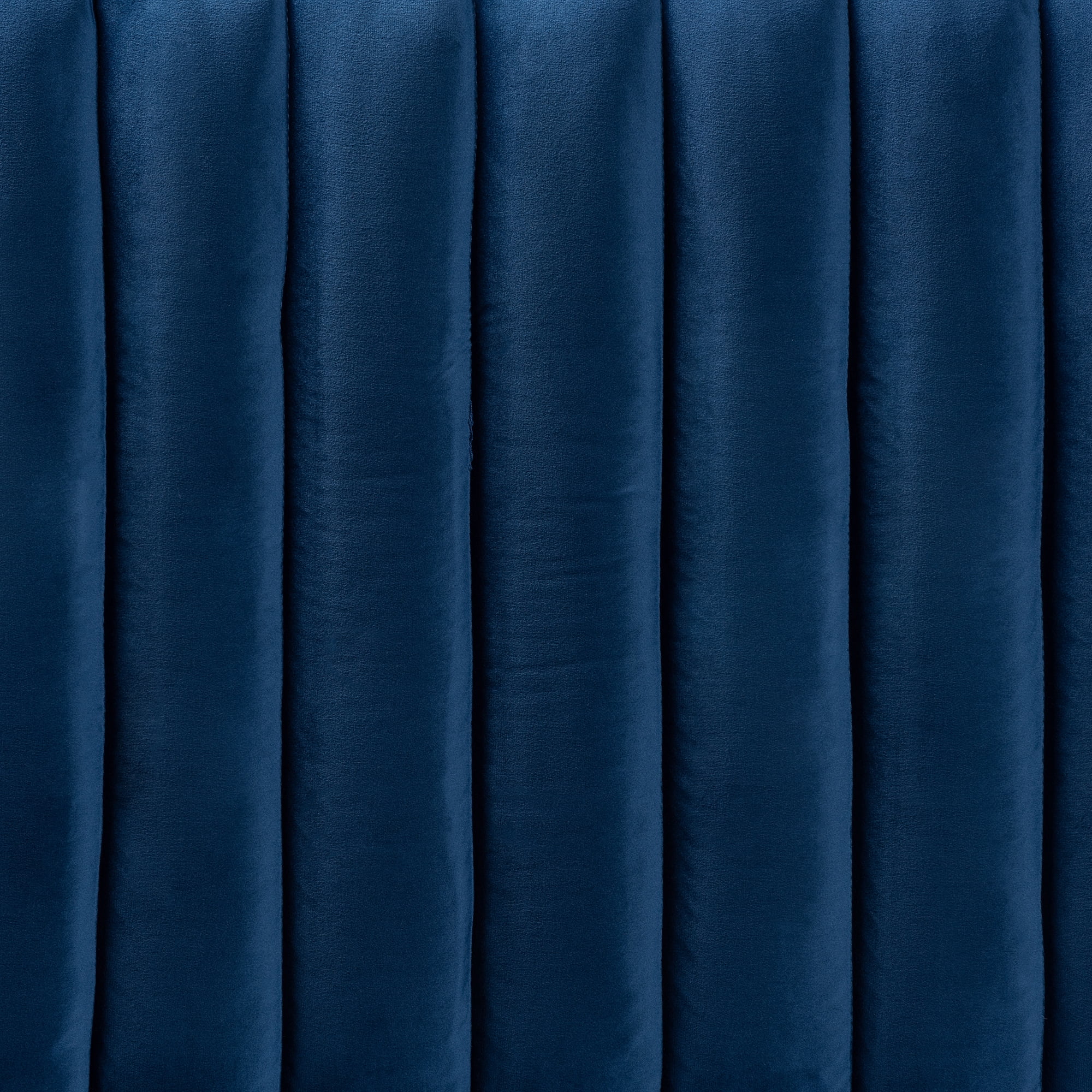 Baxton Studio Emile Modern and Contemporary Navy Blue Velvet Fabric Upholstered and Dark Brown Finished Wood Queen Size Headboard