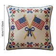 thumbnail image 3 of VMWMSSR Knitted American Flag Throw Pillow Cover 250Th Anniversary Red White Blue American Flag Floral Decorative Pillow Case For Sofa Bedroom Living Room 4Th Of July Home Decor(White1-17.72Inch), 3 of 4