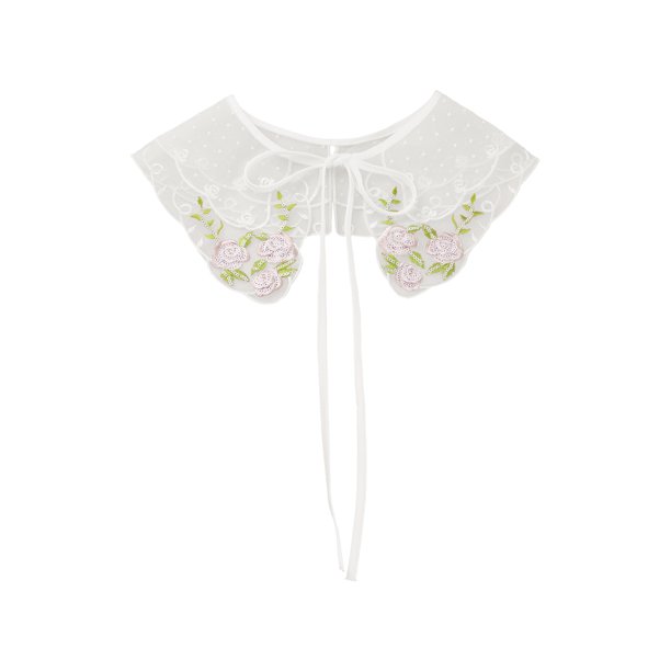COLLAR FALSO DESMONTABLE INSPIRE CHIC, CAPA MINI BORDADA, COLLAR FALSO PARA BLUSA BLANCO-10