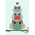 thumbnail image 2 of Noonday Design 17x24 White Modern Wood Framed Museum Art Print Titled - Stacked Owls, 2 of 4