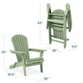 thumbnail image 7 of Best Choice Products Folding Adirondack Chair Outdoor, Wooden Accent Lounge Furniture w/ 350lb Capacity - Sage Green, 7 of 7