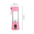 thumbnail image 3 of Licuadora eléctrica para frutas Licuadora para batidos Licuadora recargable por USB Licuadora de jugos 400 ml Rosa.--, 3 of 5