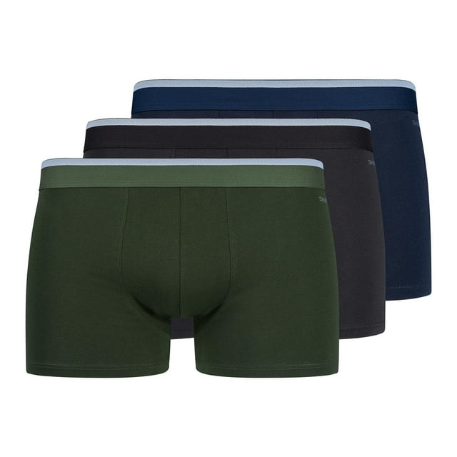 SKINY Calzoncillos bóxer para hombre, paquete de 3 - Pantalones Algodón Multipack, ropa interior, pantalones, unicolor Negro/Azul/Verde XL (X-Large)