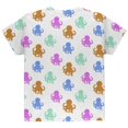 thumbnail image 2 of Cute Octopus Pattern All Over Youth T Shirt White YMD, 2 of 2