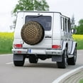 thumbnail image 4 of Flower Of Life Mandala Noir Or Housse de Pneu de Rechange pour RV SUV Remorque Géométrie Sacrée Protection de Roue de Voiture, 4 of 5