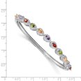 thumbnail image 2 of 925 Sterling Silver Rhod Plated Multi-color Cubic Zirconia Bangle Bracelet Cuff Bracelet for Women, 2 of 2