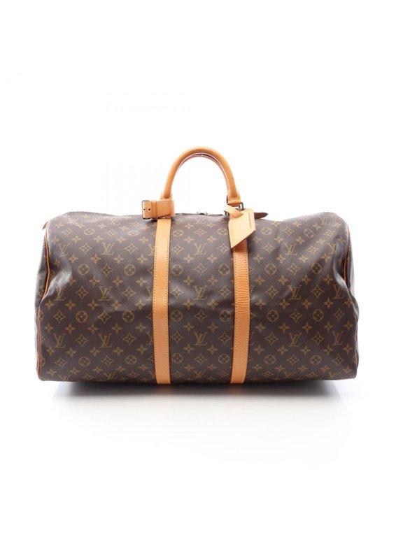 Pre-Owned Louis Vuitton Keepall 55 Boston Bag Handbag, Coated Canvas and Leather, Monogram...