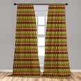thumbnail image 5 of Ambesonne Tribal Curtains, Cultural Circles and Squares, Pair of 28"x95", Multicolor, 5 of 5