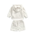 thumbnail image 3 of Kmbangi Baby Outfits Long Sleeve Hoodie Sweatshirt Tops Short Pants Clothes Set Fall Winter, 3 of 6