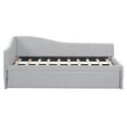thumbnail image 5 of Harper & Bright Designs Twin Size L Shaped Platform Bed with Pop Up Trundle, Wood Upholstered Corner Bed Frame for Bedroom, Gray, 5 of 16