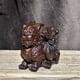 thumbnail image 2 of pair of ebony wood carved Pixiu figurines, wooden home decor, entryway tabletop ornaments, shop opening gifts, and handicrafts., 2 of 3