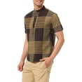 thumbnail image 4 of Lars Amadeus Men's Linen Henley Short Sleeve Button Down Shirts, 4 of 6