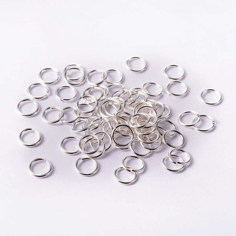 Brass Open Jump Rings Round Cadmium Free Lead Free Silver 8x1mm 18 Gauge Inner Diameter: 6mm 4300pcs/500g