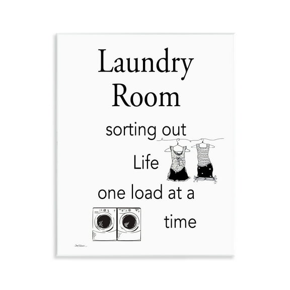Stupell Industries Funny Minimal Laundry Phrase Bath & Laundry Painting Unframed Art Print Wall Art, 11 x 14