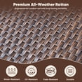 thumbnail image 6 of Jentlehouse Outdoor 3-Seat Patio Sofa Furniture, All-Weather Brown Wicker Couch with Deep Seat Anti-Slip Cushion, Blue, 6 of 7