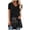 Black, variant on Womens T Shirts Short Sleeve V Neck Ditsy Floral Print Graphic Tee Summer Long Length Plus Size Loose Tops Black L