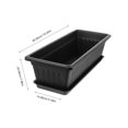 thumbnail image 3 of EXHUMKY BERTDOMD 3-Pack Black Rectangular Plastic Flower Pots with Drainage Holes for Indoor Plants, PP Material, 3 of 6